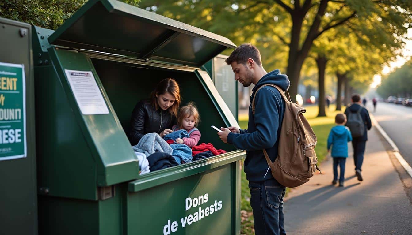 Illustration: Comment trouver et utiliser un conteneur de dons de vêtements près de chez soi ?