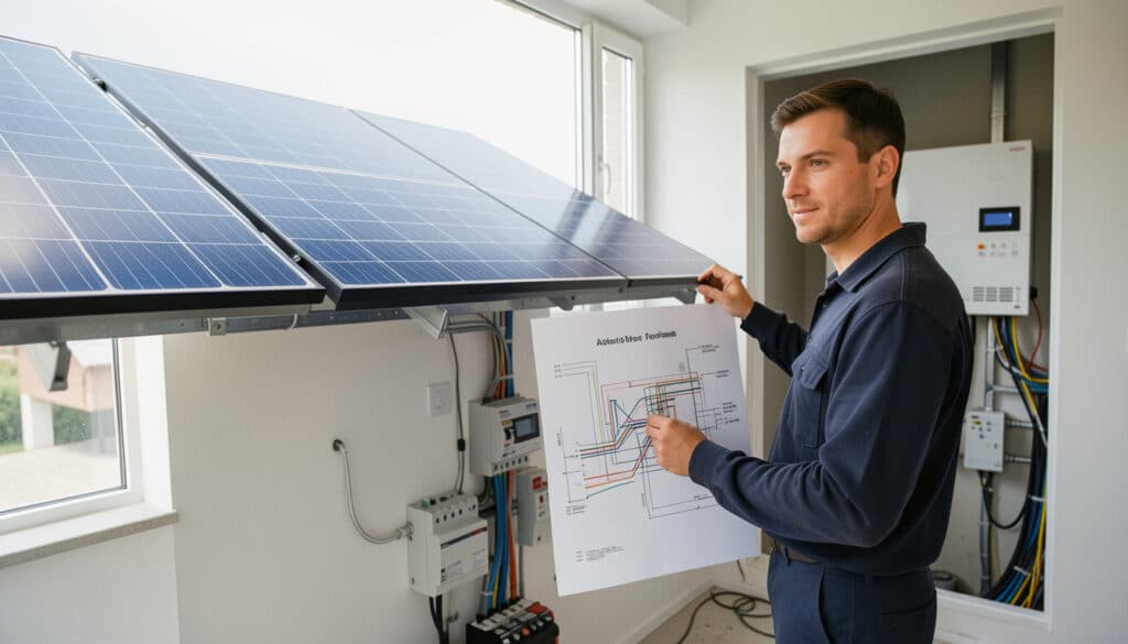 Schéma d’installation solaire avec batterie en PDF