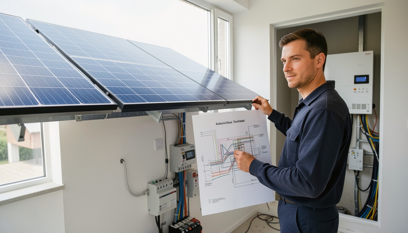 Schéma d’installation solaire avec batterie en PDF